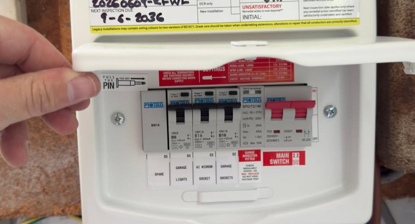 Garage Consumer Unit Upgrade Completed in Bovey Tracey