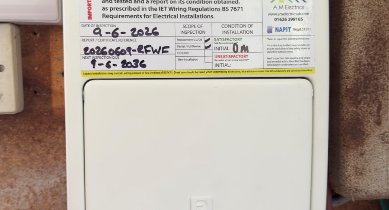 Pre-Purchase Electrical Inspection in Buckfastleigh A.M Electrics Devon LTD